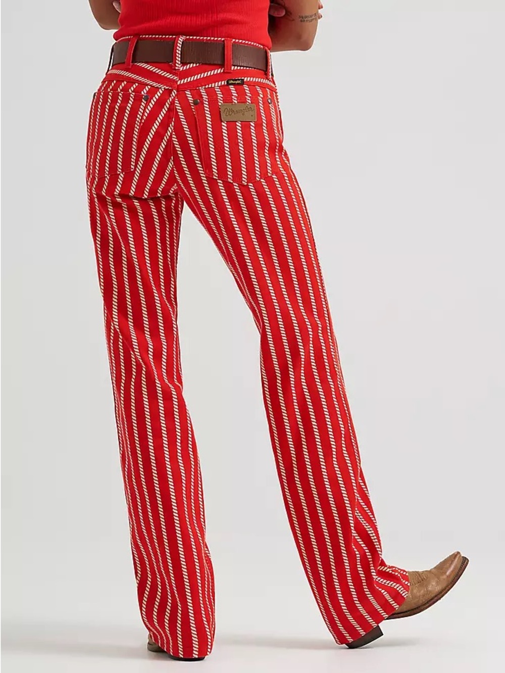 Wrangler Printed Rancher Jean Red 30 length 25 waist - Picture 2 of 8